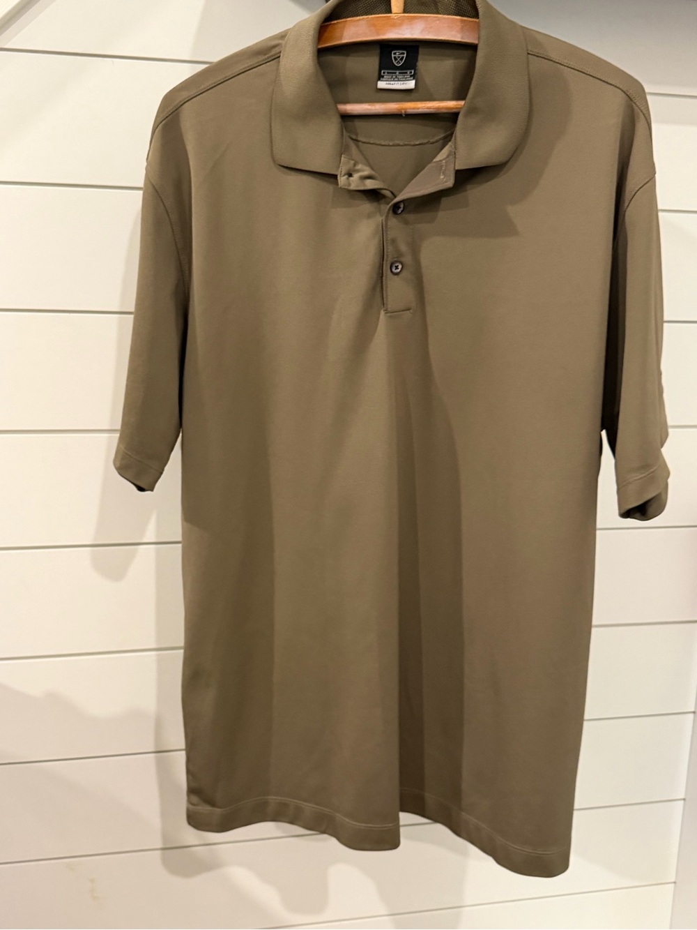 NIKE GOLF DRI FIT SHIRT SIZE L OLIVE GREEN SHORT SLEEVE